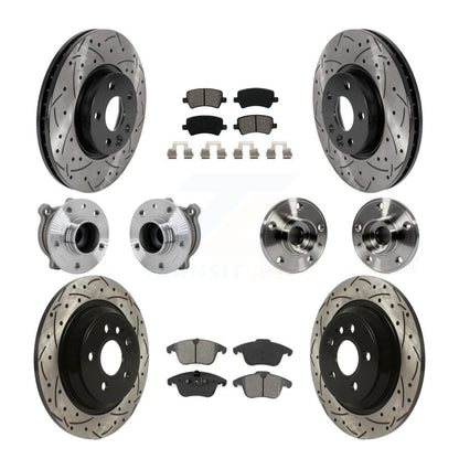 Kit de plaquettes de rotor de frein revêtues de roulement de moyeu avant et arrière (10 pièces) pour Volvo S60 FW 13-14