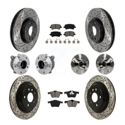 Kit de rotors et plaquettes de frein à disque revêtus de roulement de moyeu avant et arrière (10 pièces) pour Volvo V7