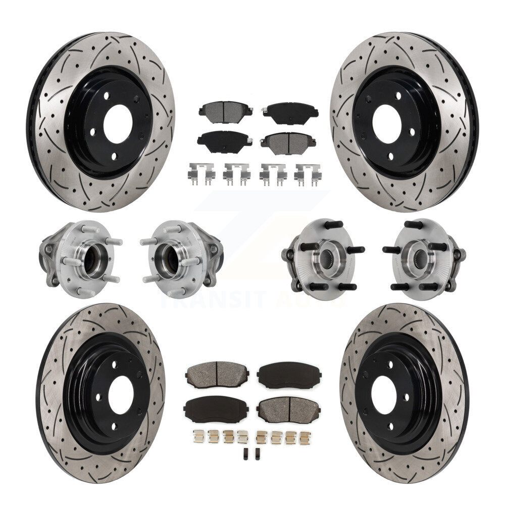 Kit de plaquettes de rotor de frein, roulement de moyeu avant et arrière (10 pièces) pour Mazda CX-9 FW 16-21