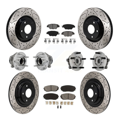 Kit de plaquettes de rotor de frein, roulement de moyeu avant et arrière (10 pièces) pour Mazda CX-9 FW 16-21