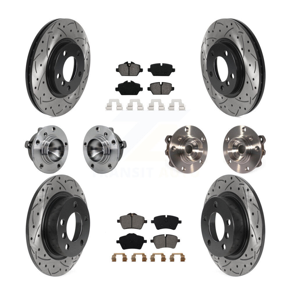 Kit de plaquettes de rotor de frein revêtues de roulement de moyeu avant et arrière (10 pièces) pour Mini Cooper Pacema