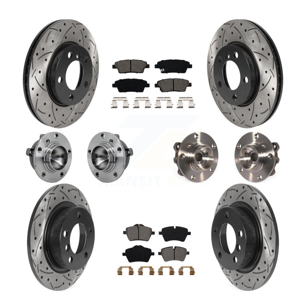 Kit de plaquettes de rotor de frein revêtues de roulement de moyeu avant et arrière (10 pièces) pour Mini Cooper Pacema