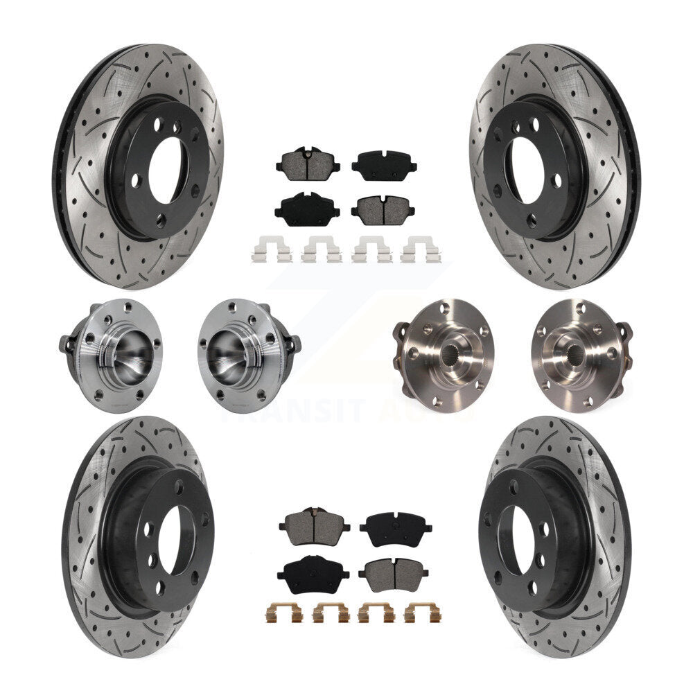 Kit de plaquettes de rotor de frein revêtues de roulement de moyeu avant et arrière (10 pièces) pour Mini Cooper Pacema
