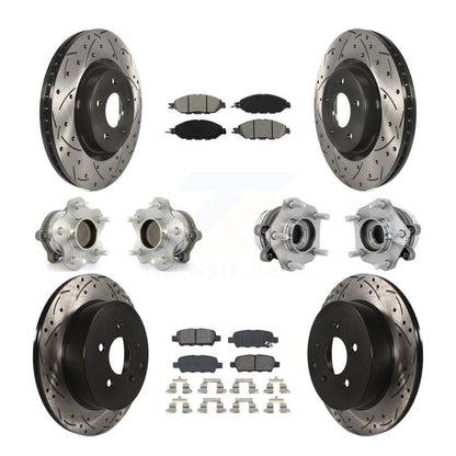 Kit de rotor et de plaquettes de frein revêtus de roulement de moyeu avant et arrière (10 pièces) pour Nissan Murano FW