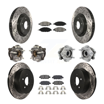 Kit de rotor et de plaquettes de frein revêtus de roulement de moyeu avant et arrière (10 pièces) pour Nissan Murano AW