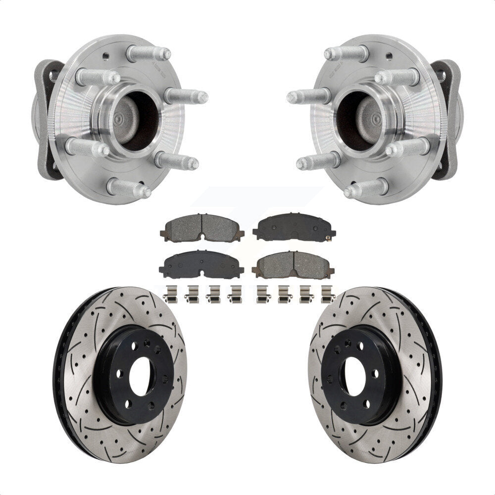 Kit de plaquettes de Rotor de frein, roulement de moyeu avant, fente de perçage, pour Chevrolet Colorado GMC RW