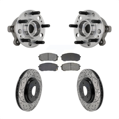Kit de plaquettes de Rotor de frein, roulement de moyeu avant, fente de perçage, pour Hyundai Sonata Kia K