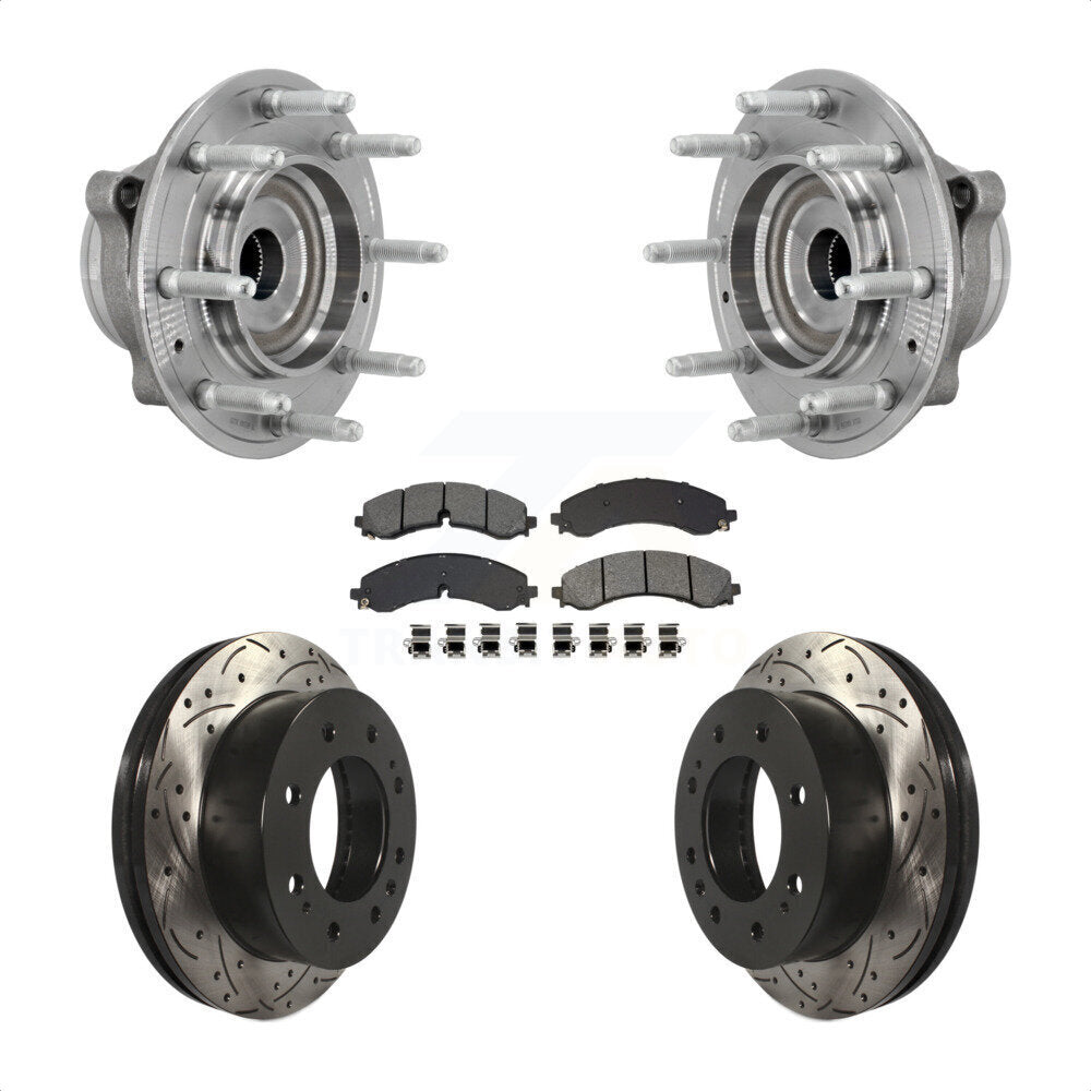 Kit de plaquettes de Rotor de frein, roulement de moyeu avant, fente de perçage, pour GMC Chevrolet Silverado H