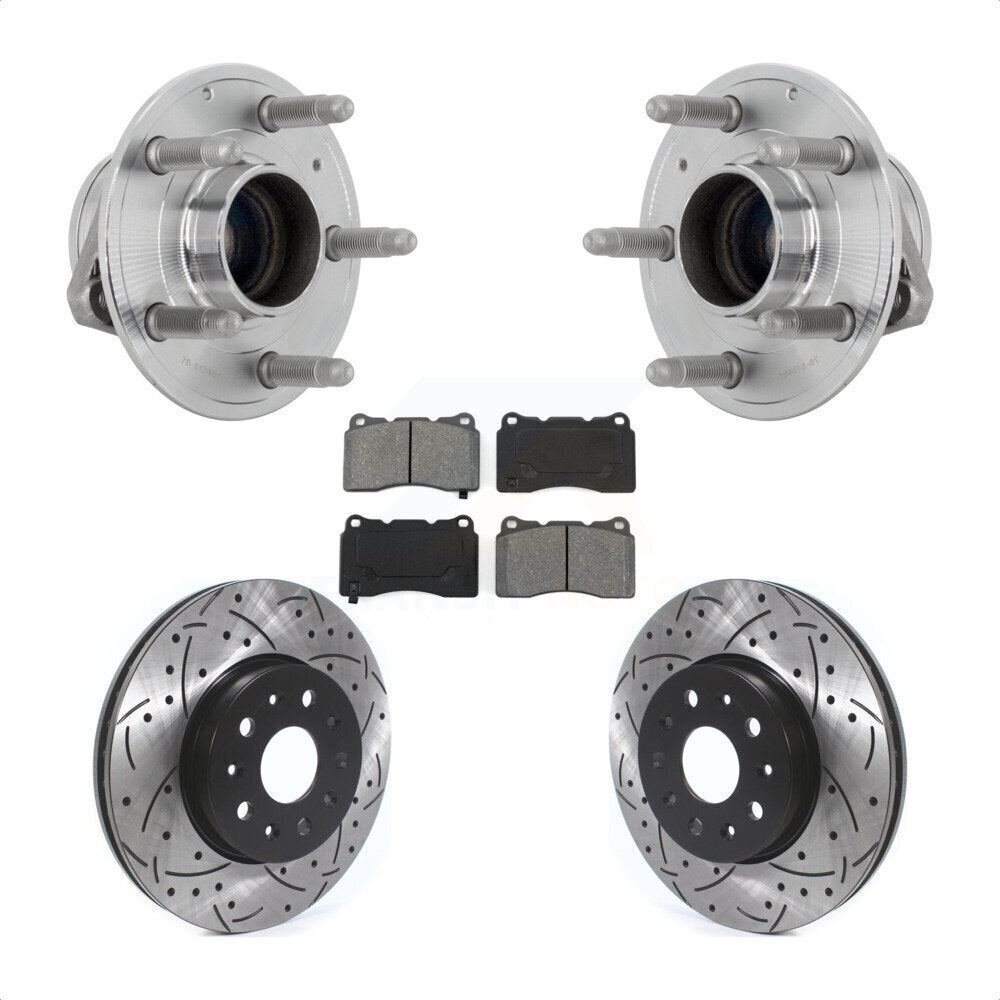 Kit de plaquettes de Rotor de frein, roulement de moyeu avant, fente percée, pour Chevrolet Camaro Cadilla