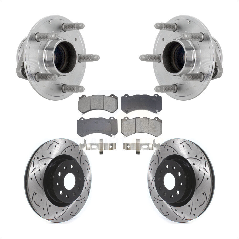 Ensemble de roulements de moyeu avant, fente de perçage, Kit de plaquettes de Rotor de frein pour Cadillac CT