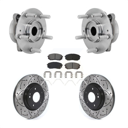 Kit de Rotor et de plaquettes de frein à fente percée, roulement de moyeu avant, pour Hyundai Kona Kia Selto