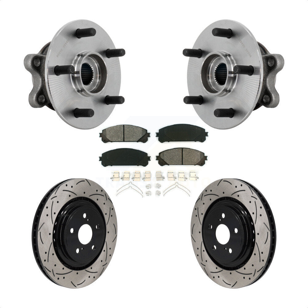 Kit de plaquettes de Rotor de frein, roulement de moyeu avant, fente de perçage, pour Toyota Highlande 2020 – 2022