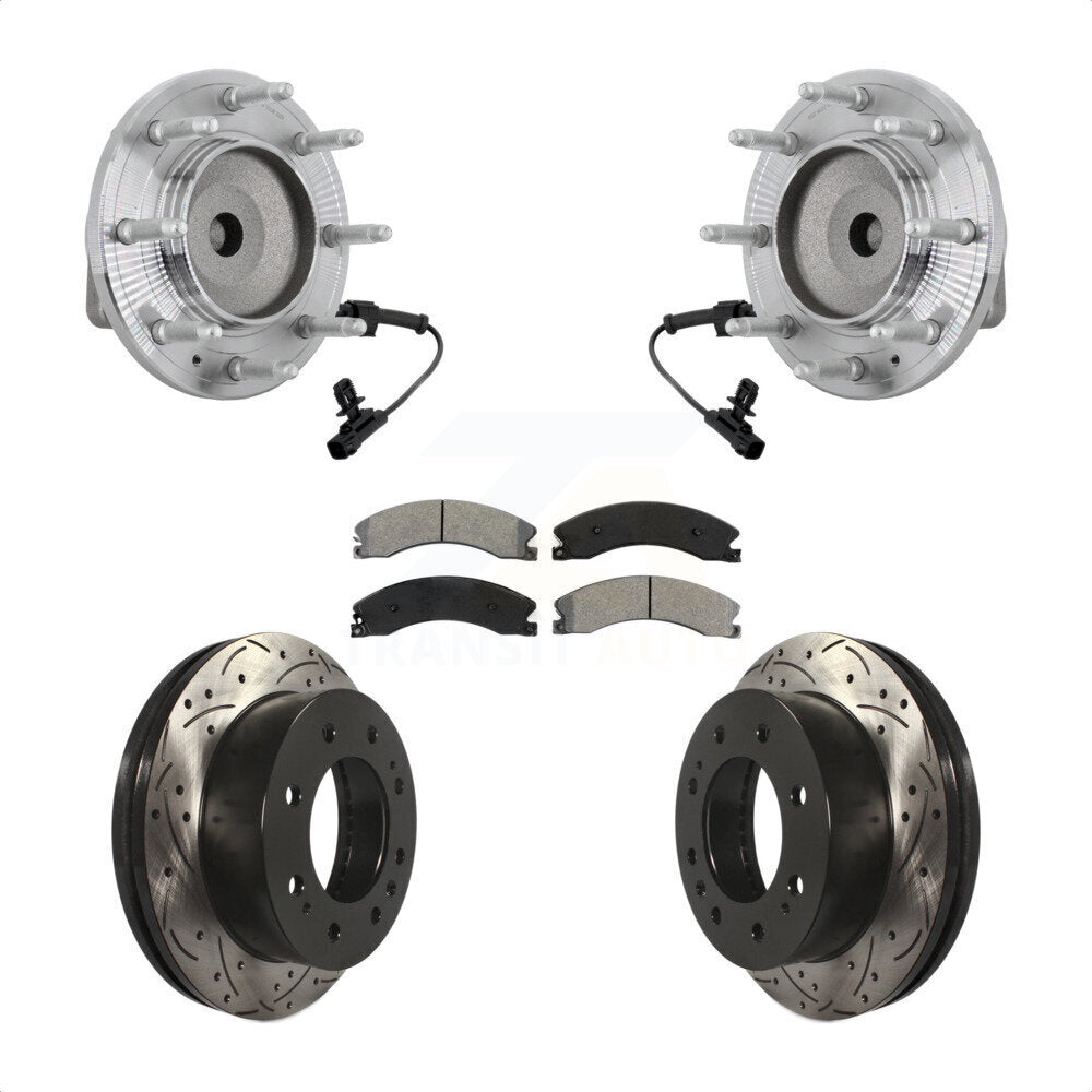 Kit de plaquettes de Rotor de frein, roulement de moyeu avant, fente percée, pour GMC Chevrolet Sierra 250