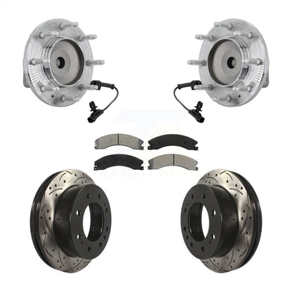 Kit de plaquettes de Rotor de frein, roulement de moyeu avant, fente percée, pour GMC Chevrolet Sierra 250