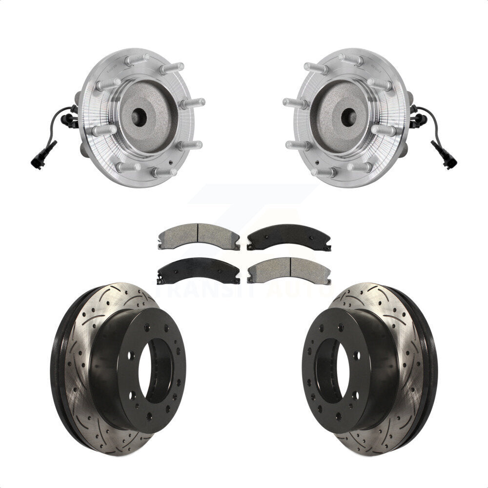 Kit de plaquettes de Rotor de frein, roulement de moyeu avant, fente de perçage, pour GMC Sierra 3500 HD RW