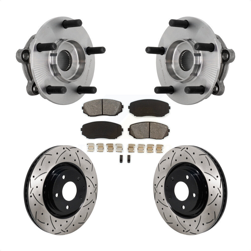 Kit de plaquettes de Rotor de frein, roulement de moyeu avant, fente de perçage revêtue, pour Mazda CX-2016 – 2023