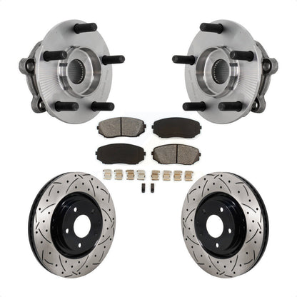Kit de plaquettes de Rotor de frein, roulement de moyeu avant, fente de perçage revêtue, pour Mazda CX-2016 – 2023
