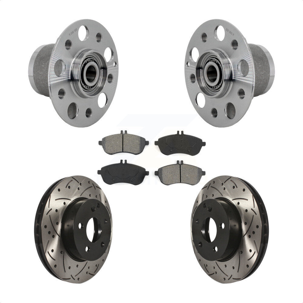 Kit de Rotor et de plaquettes de frein à fente percée, roulement de moyeu avant, pour Mercedes-Benz C300 C25