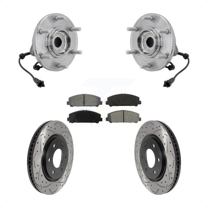 Kit de plaquettes de Rotor de frein, roulement de moyeu avant, fente de perçage, pour Nissan TITAN 4W 2017 – 2023