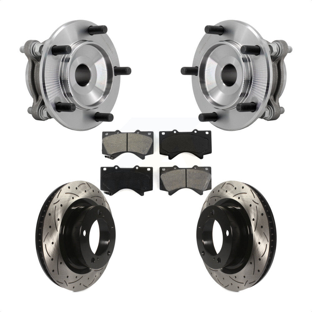 Kit de plaquettes de Rotor de frein, roulement de moyeu avant, fente percée, pour Toyota Tundra Sequoia RW