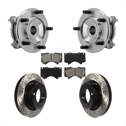 Kit de plaquettes de Rotor de frein, roulement de moyeu avant, fente percée, pour Toyota Tundra Sequoia RW