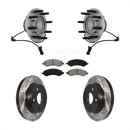 Ensemble de roulement de moyeu avant, Rotor de frein à fente percé et Kit de plaquettes pour Dodge Ram 150