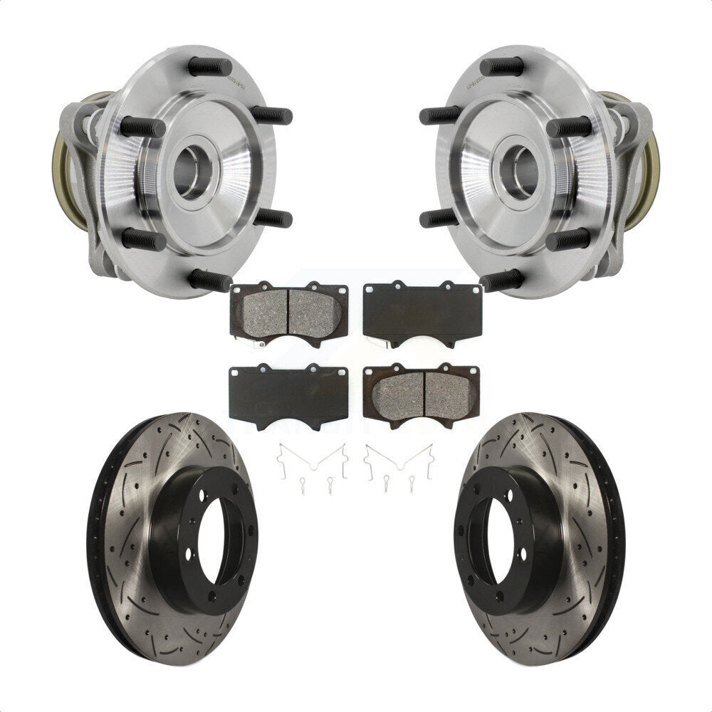 Kit de plaquettes de Rotor de frein, roulement de moyeu avant, fente percée, pour Toyota Tacoma 4Runner F