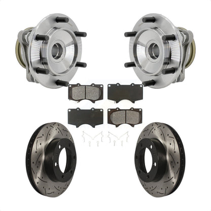 Kit de plaquettes de Rotor de frein, roulement de moyeu avant, fente percée, pour Toyota Tacoma 4Runner F