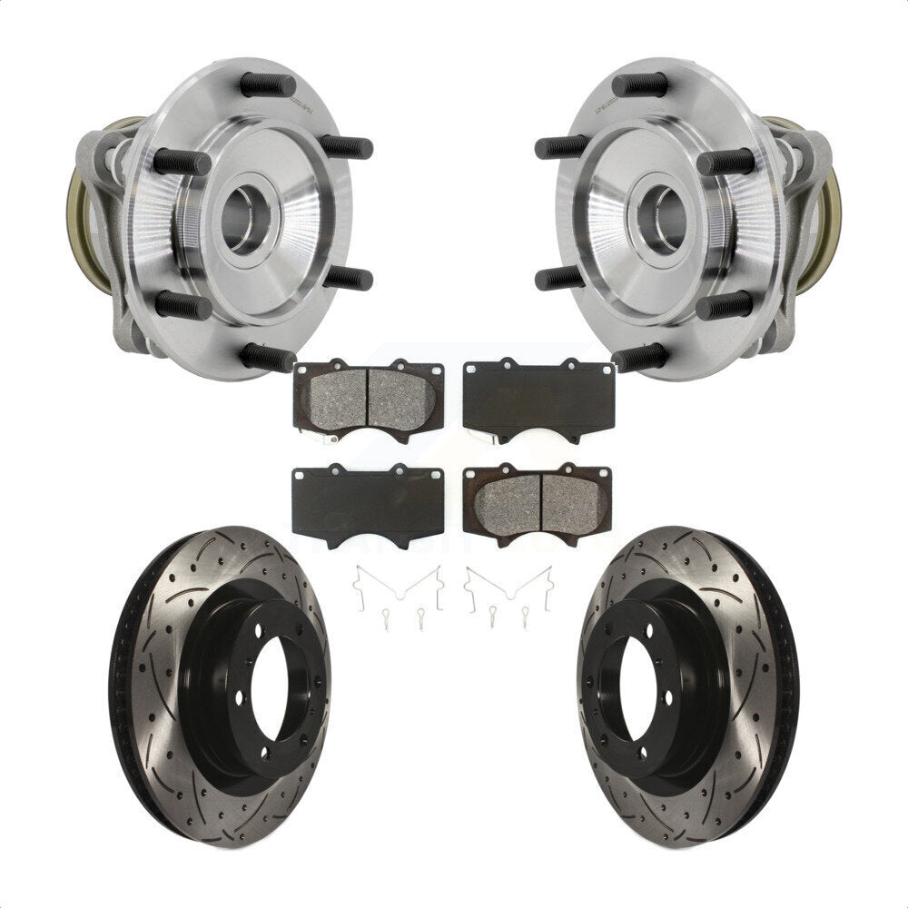 Kit de plaquettes de Rotor de frein à fente percée, roulement de moyeu avant pour Toyota 4Runner RW 10-21