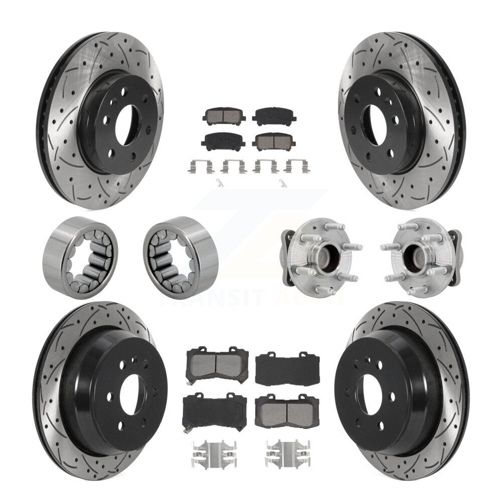 Kit de chaussures de plaquettes de Rotor de frein enduites de roulement de moyeu avant et arrière (10 pièces) pour Chevrolet GM