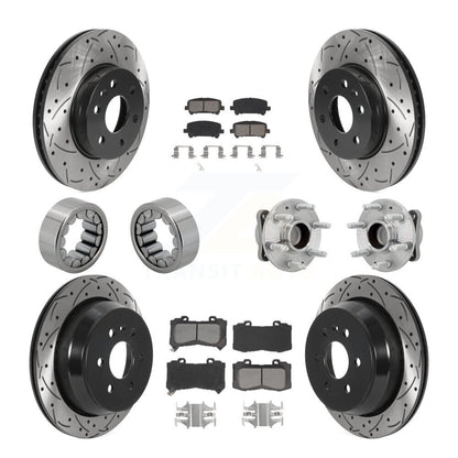 Kit de chaussures de plaquettes de Rotor de frein enduites de roulement de moyeu avant et arrière (10 pièces) pour Chevrolet GM