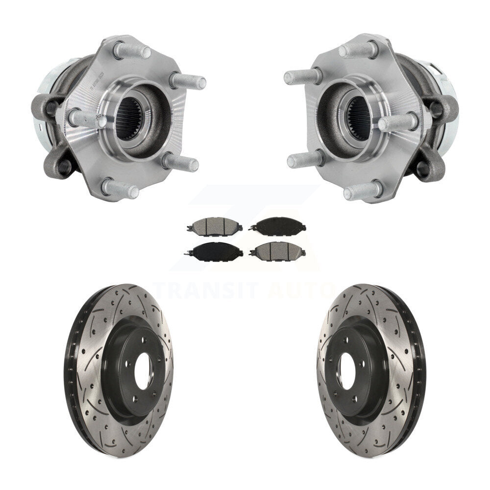 Kit de plaquettes de Rotor de frein, ensemble de roulements de moyeu avant, fente de perçage, pour Nissan Muran