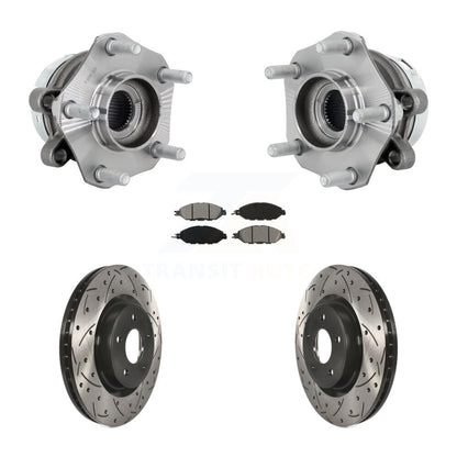 Kit de plaquettes de Rotor de frein, ensemble de roulements de moyeu avant, fente de perçage, pour Nissan Muran