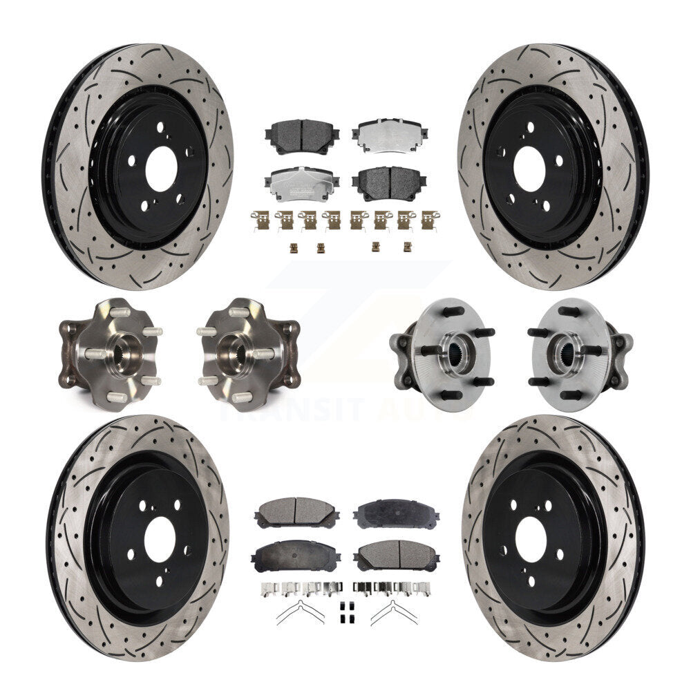 Kit de plaquettes de Rotor de frein, roulement de moyeu avant et arrière (10 pièces) pour Toyota Highlander AW