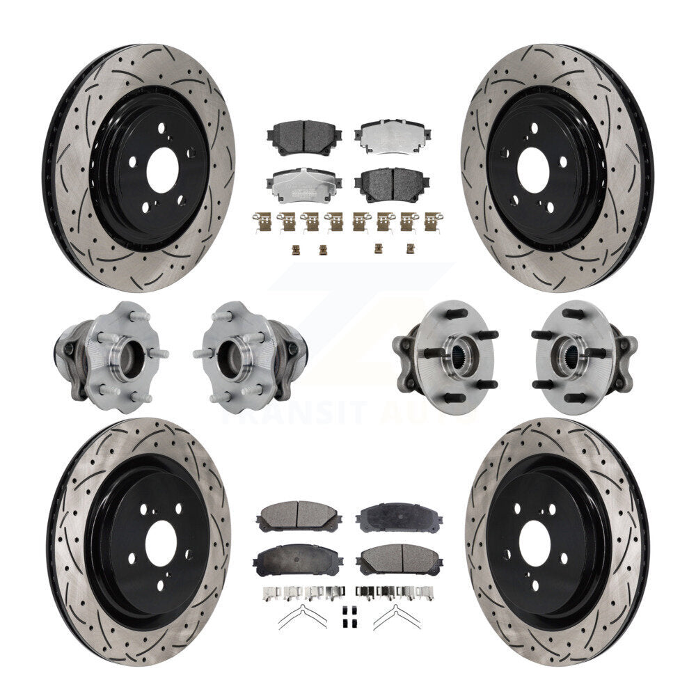Kit de plaquettes de Rotor de frein, roulement de moyeu avant et arrière (10 pièces) pour Toyota Highlander FW