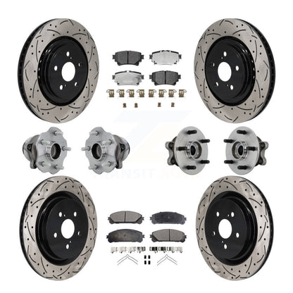 Kit de plaquettes de Rotor de frein, roulement de moyeu avant et arrière (10 pièces) pour Toyota Highlander FW