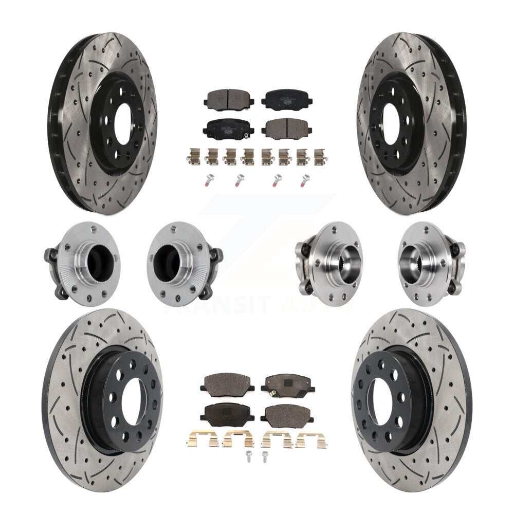 Kit de plaquettes de rotor de frein enduites de roulement de moyeu avant et arrière (10 pièces) pour Jeep Renegade Fia