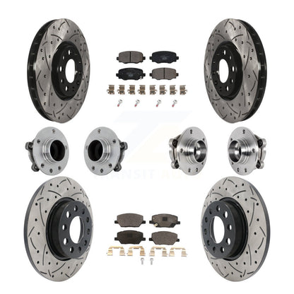 Kit de plaquettes de rotor de frein enduites de roulement de moyeu avant et arrière (10 pièces) pour Jeep Renegade Fia