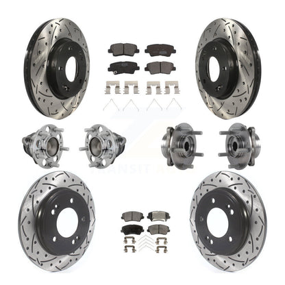 Kit de rotors et plaquettes de frein revêtus de roulement de moyeu avant et arrière (10 pièces) pour Hyundai Veloste