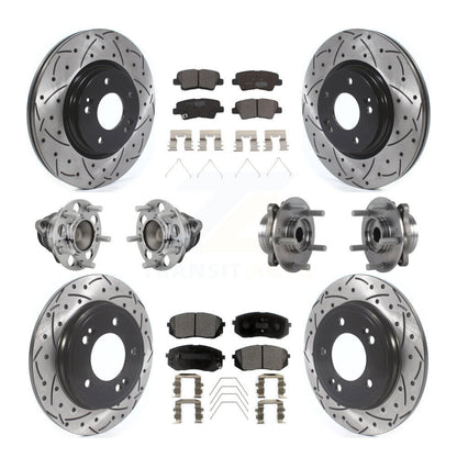 Kit de rotor et de plaquettes de frein revêtus de roulement de moyeu avant et arrière (10 pièces) pour Kia Forte Hyunda