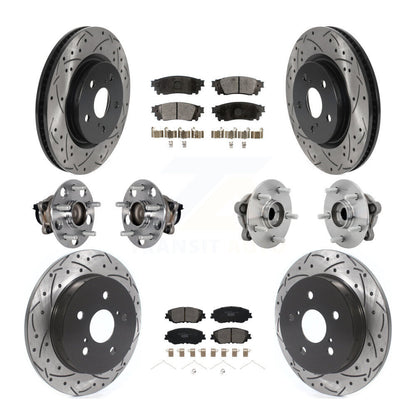 Kit de rotors et plaquettes de frein à disque revêtus de roulement de moyeu avant et arrière (10 pièces) pour Toyota C-H