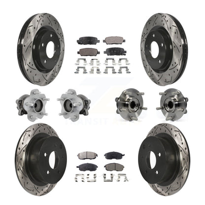 Kit de rotors et plaquettes de frein à disque revêtus de roulement de moyeu avant et arrière (10 pièces) pour Nissan Juk