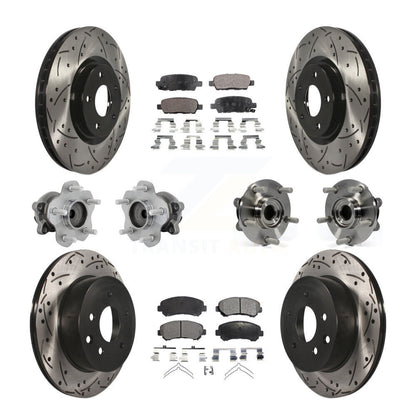 Kit de rotors et plaquettes de frein à disque revêtus de roulement de moyeu avant et arrière (10 pièces) pour Nissan Juk