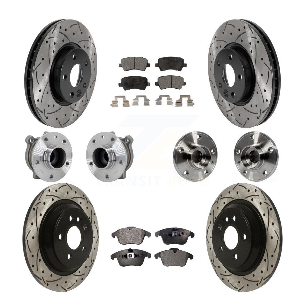 Kit de plaquettes de rotor de frein revêtues de roulement de moyeu avant et arrière (10 pièces) pour Volvo S60 FW 13-14