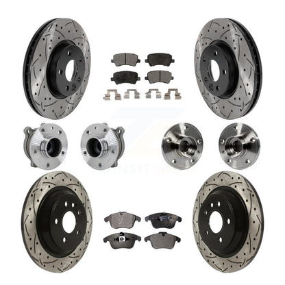 Kit de plaquettes de rotor de frein revêtues de roulement de moyeu avant et arrière (10 pièces) pour Volvo S60 FW 13-14