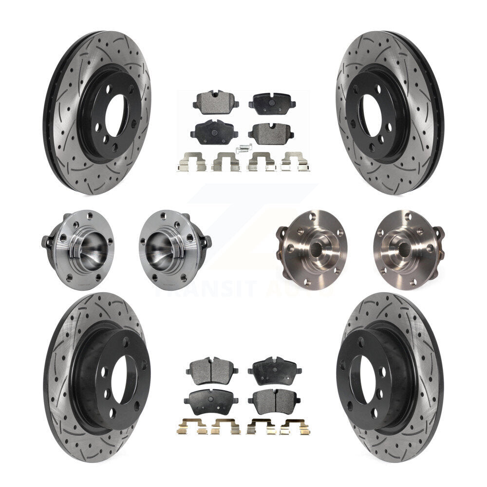 Kit de plaquettes de rotor de frein revêtues de roulement de moyeu avant et arrière (10 pièces) pour Mini Cooper Pacema