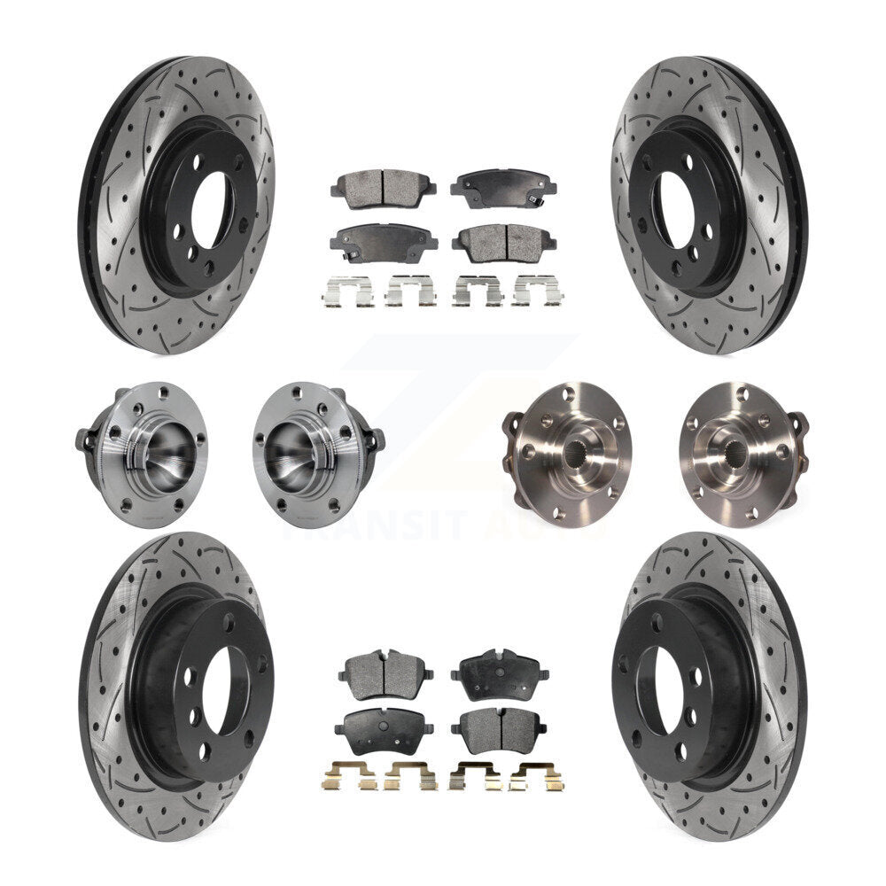 Kit de plaquettes de rotor de frein revêtues de roulement de moyeu avant et arrière (10 pièces) pour Mini Cooper Pacema