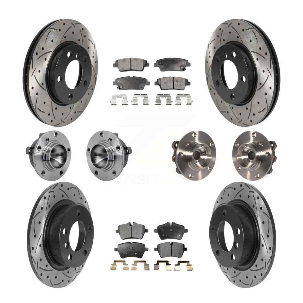 Kit de plaquettes de rotor de frein revêtues de roulement de moyeu avant et arrière (10 pièces) pour Mini Cooper Pacema