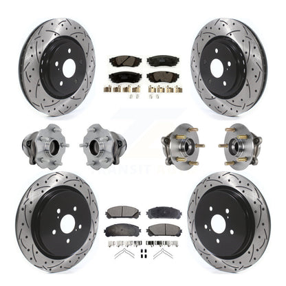 Kit de plaquettes de rotor de frein enduites de roulement de moyeu avant et arrière (10 pièces) pour Lexus RX350 RX350