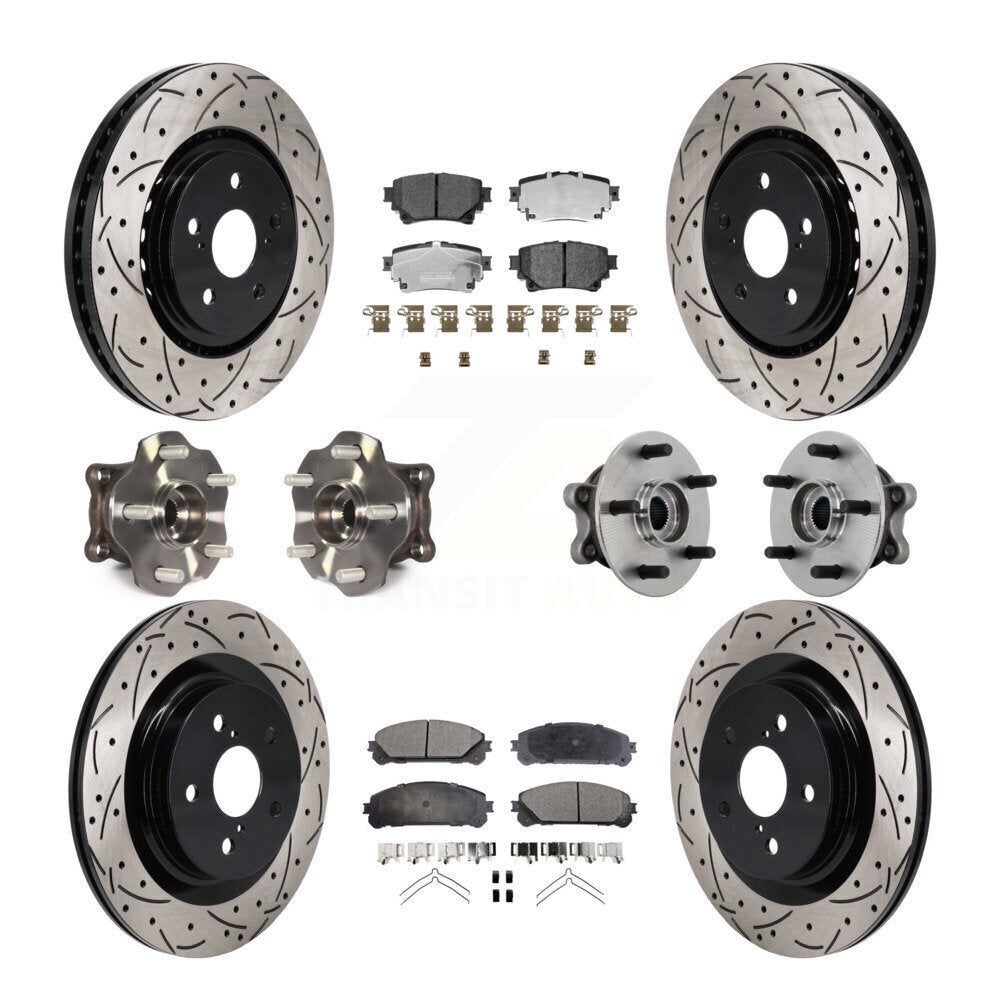 Kit de rotor et de plaquettes de frein revêtus de roulement de moyeu avant et arrière (10 pièces) pour Toyota Sienna AW